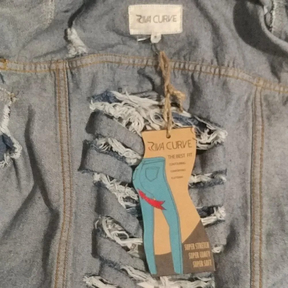 Riva Curve Ripped Denim Jacket